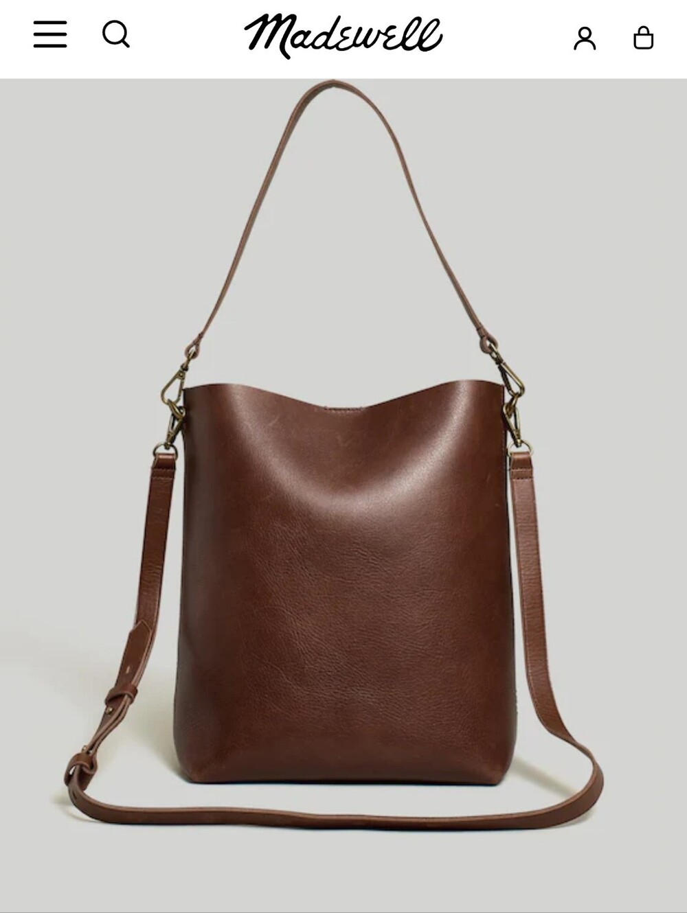 Madewell Transport Bucket Bag in Soft Mahogany